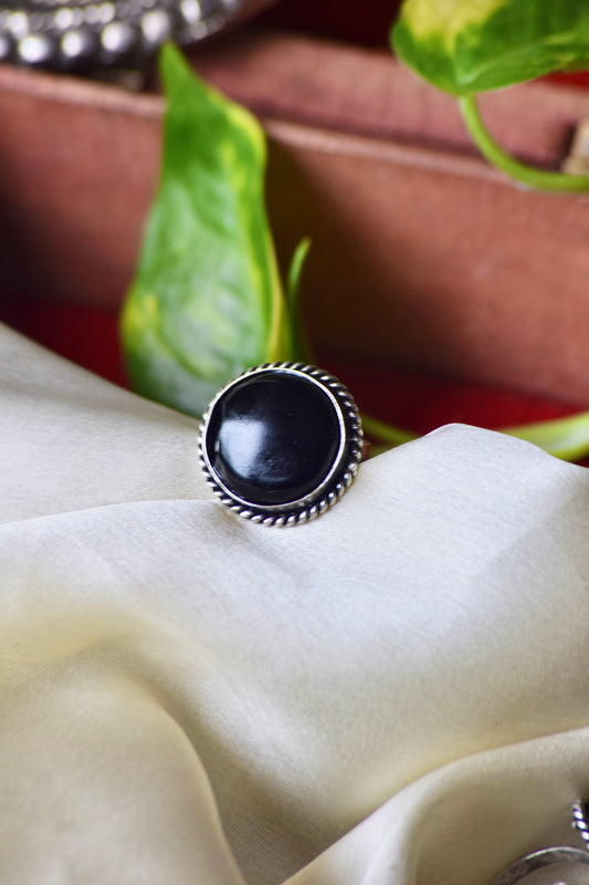 Natural Stone Adjustable Ring - Bloom - By Sushmita