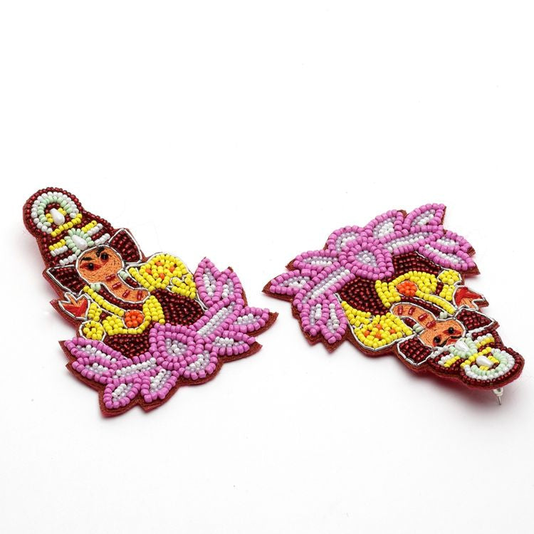 Ganesha Embroidered Earrings - Bloom - By Sushmita