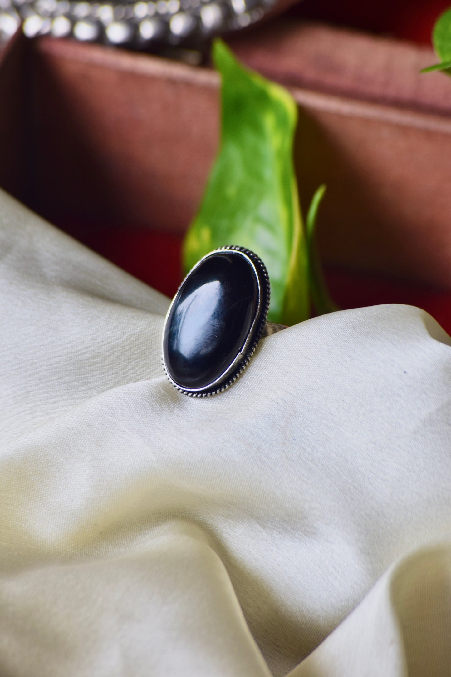 Natural Stone Adjustable Ring - Bloom - By Sushmita