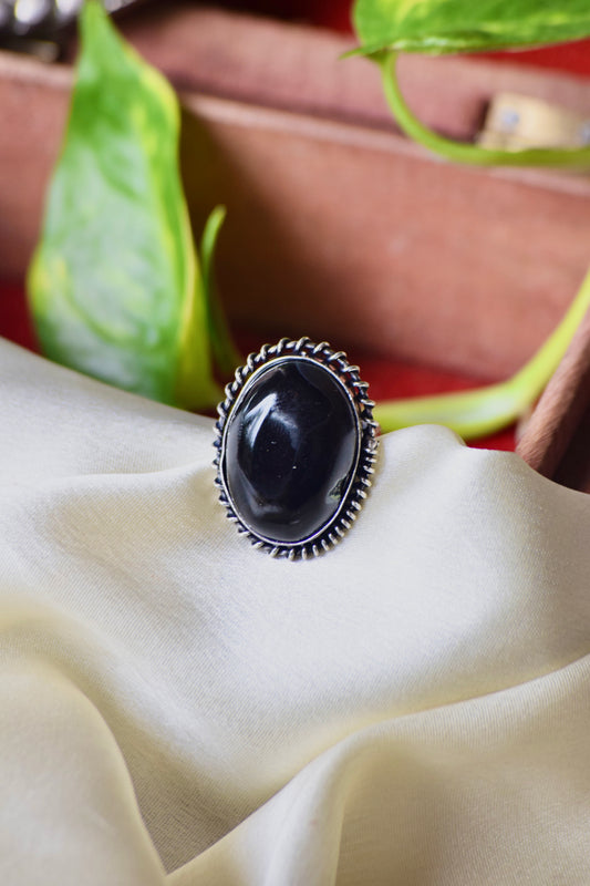 Natural Stone Adjustable Ring - Bloom - By Sushmita