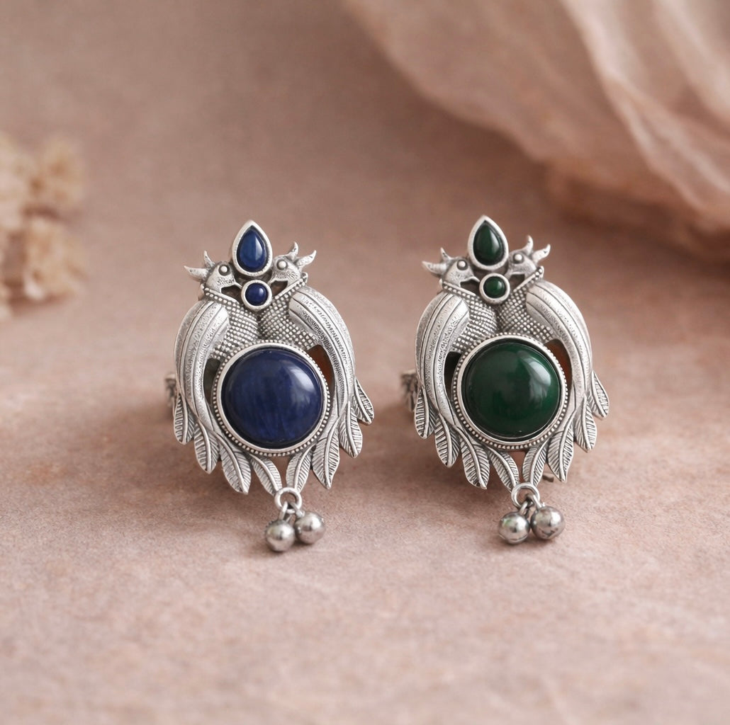 Adjustable Silver plated Ring | stone Statement ring