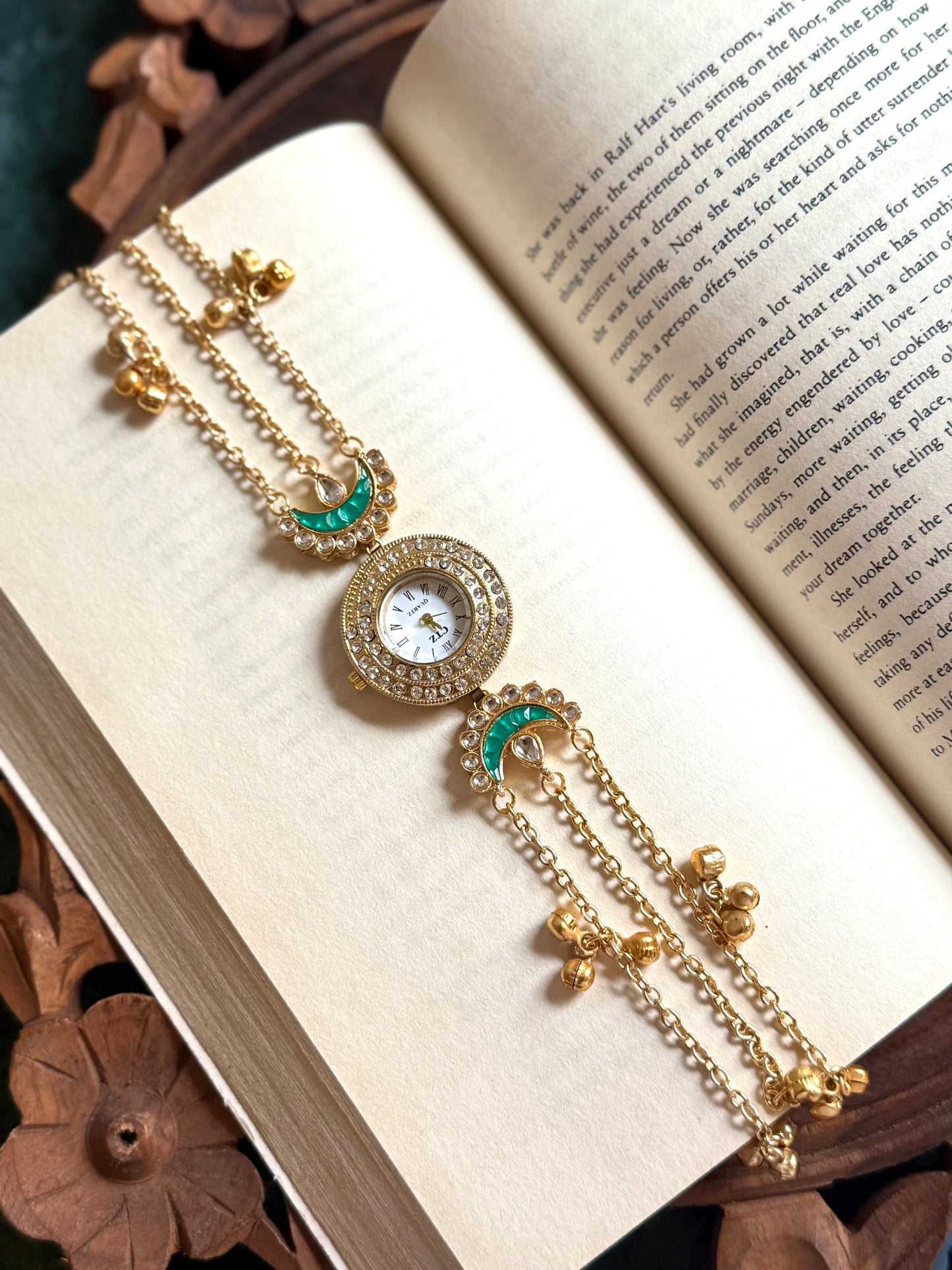 Kundan designed Watch | hand Jewelry