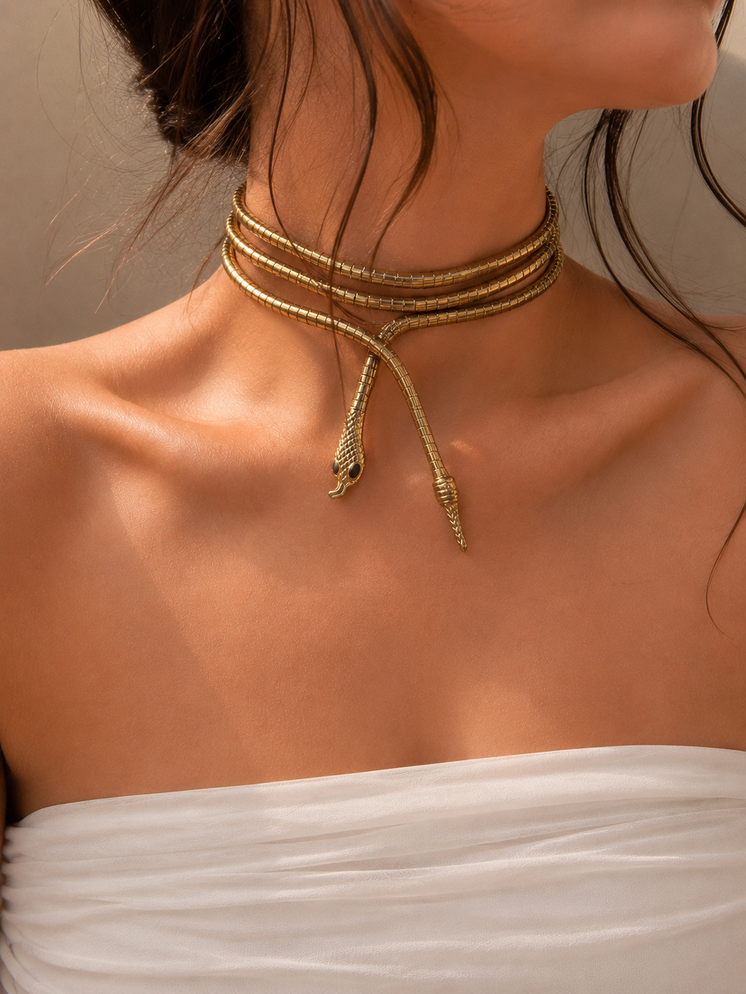 Flexible bendable Wrap Around Snake Necklace / Snake Bracelet / waist belt oxidised German silver saree kurta Bloom - By Sushmita India Navratri Diwali Ganpati holi Eid