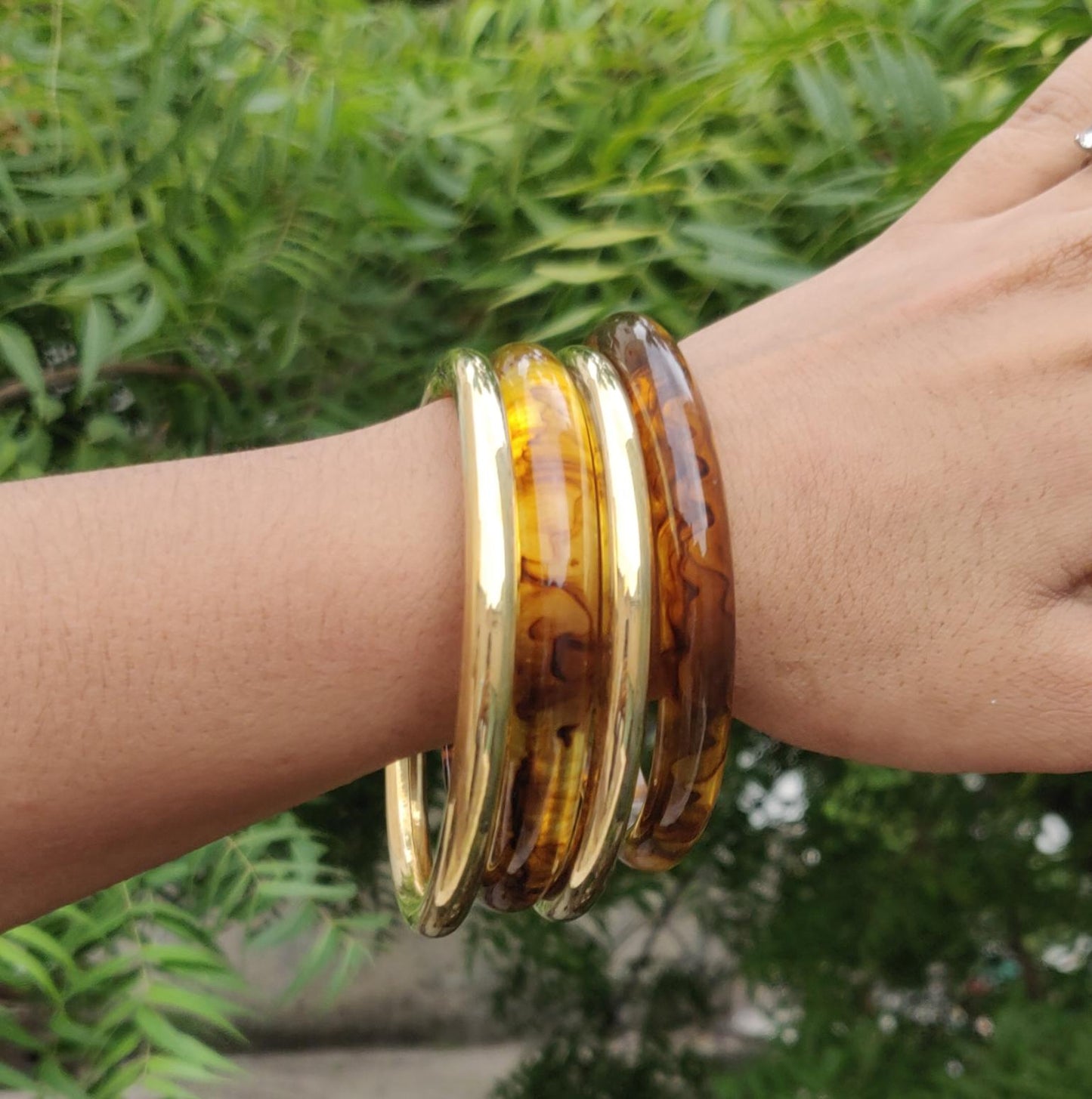 Resin Bracelet Stack / kada 4- piece set