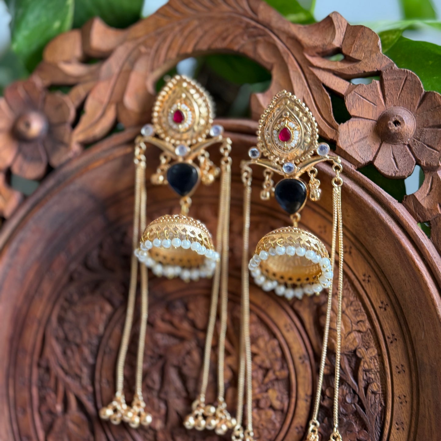 Sanya | gold plated Jhumka Earrings