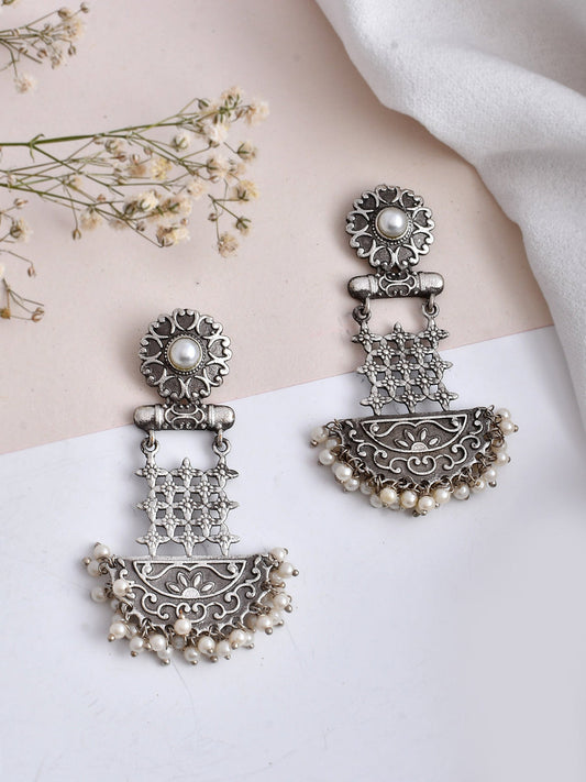 Shilpi White- Stone Earrings