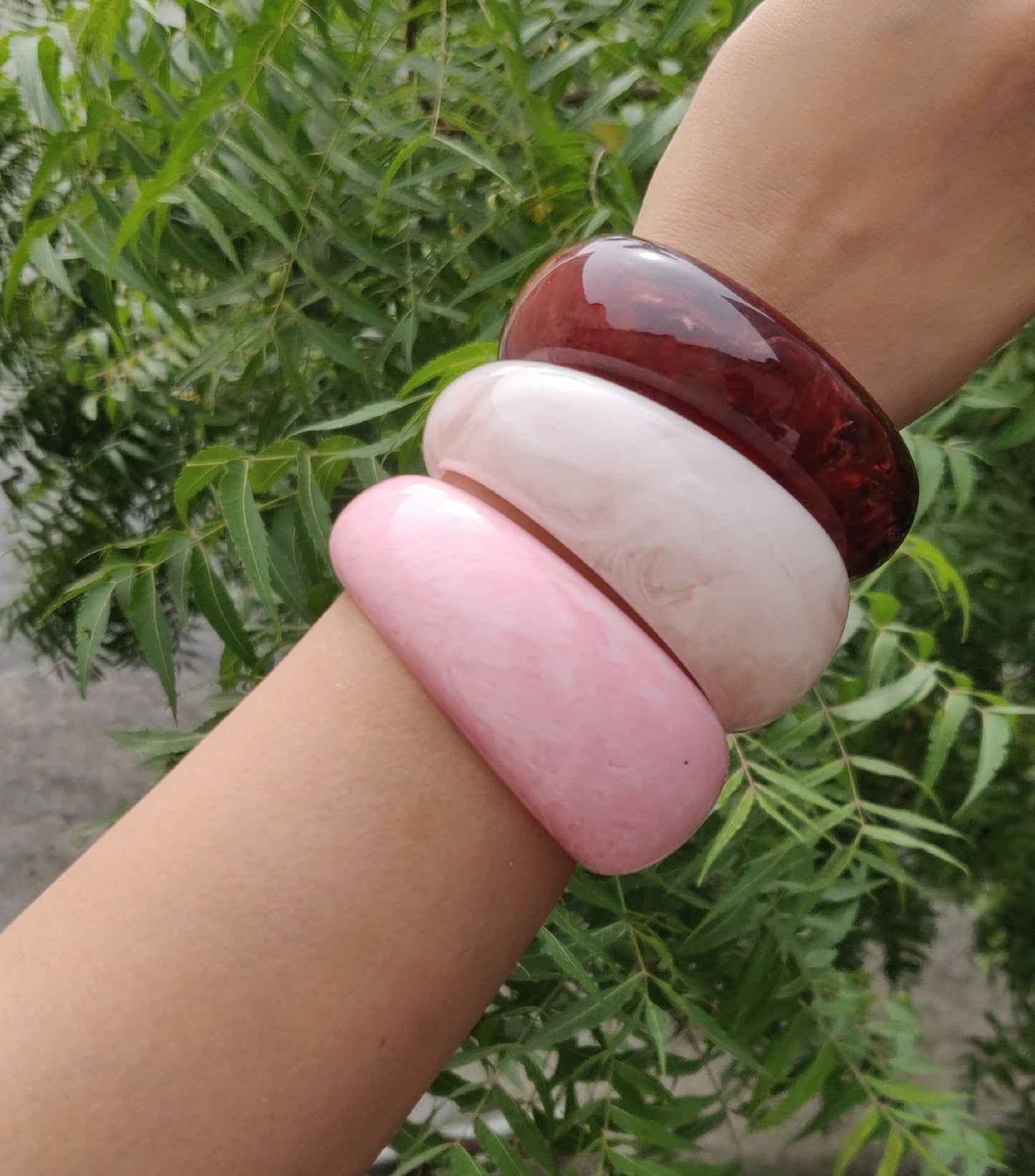Resin Bracelet Stack / kada 3- piece set