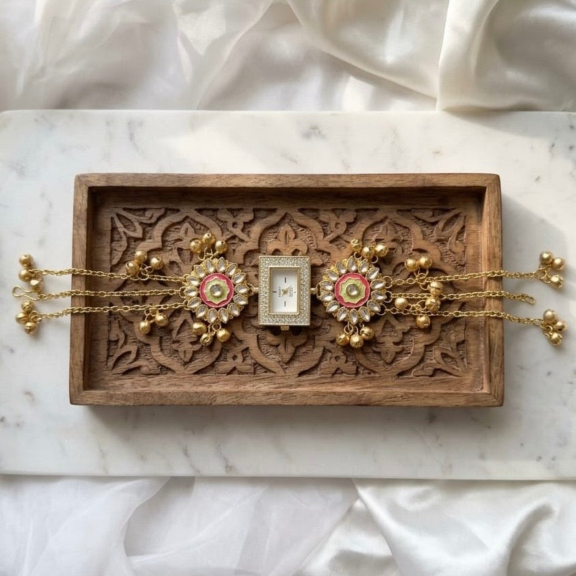 Kundan designed Watch | hand Jewelry