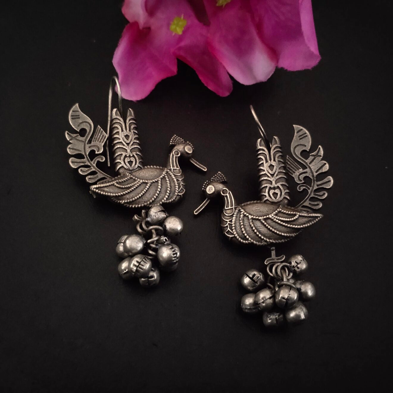 Kiara Peacock Hanging Earrings - Bloom - By Sushmita