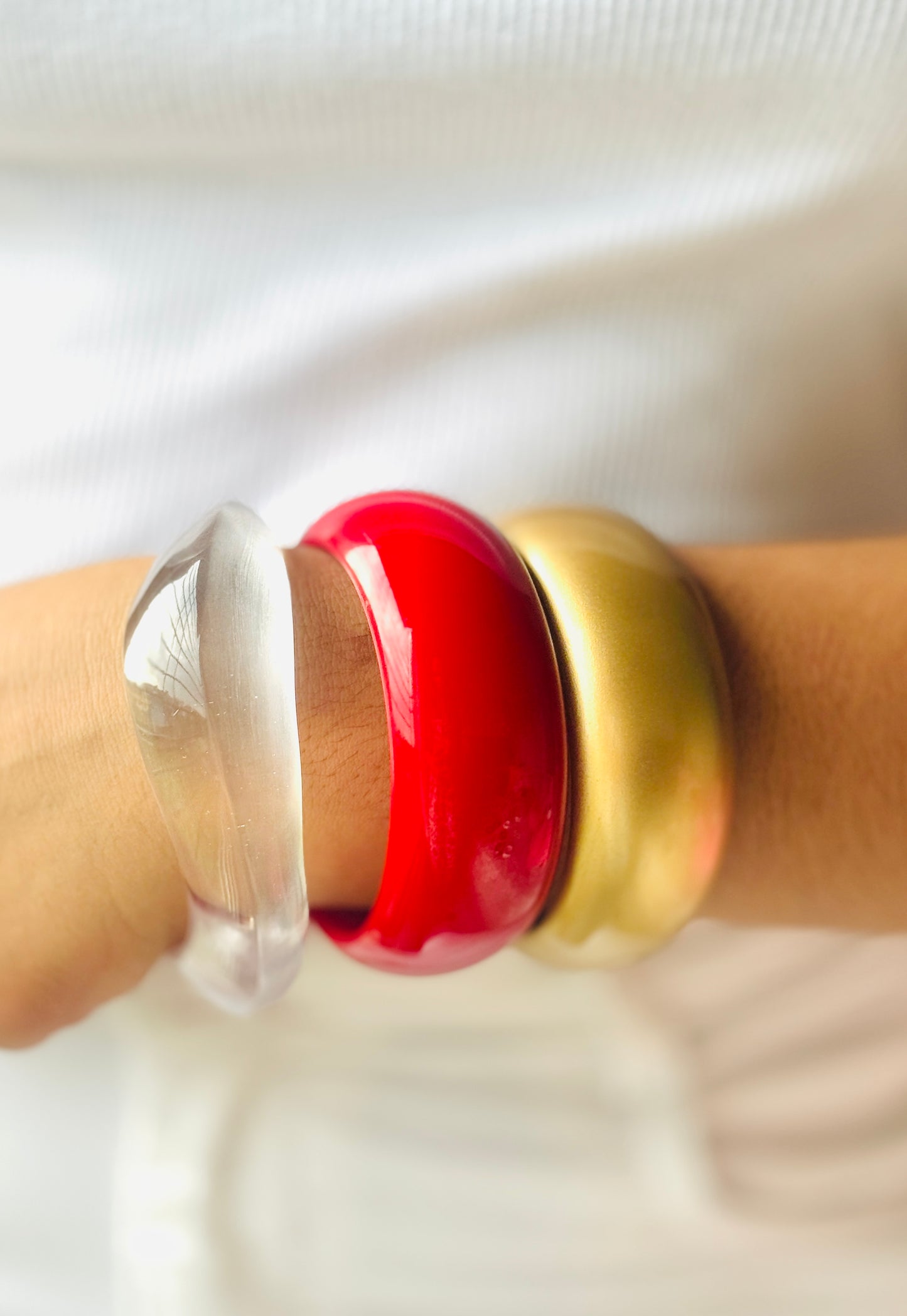 Resin Bracelet Stack / kada 3- piece Set colorful