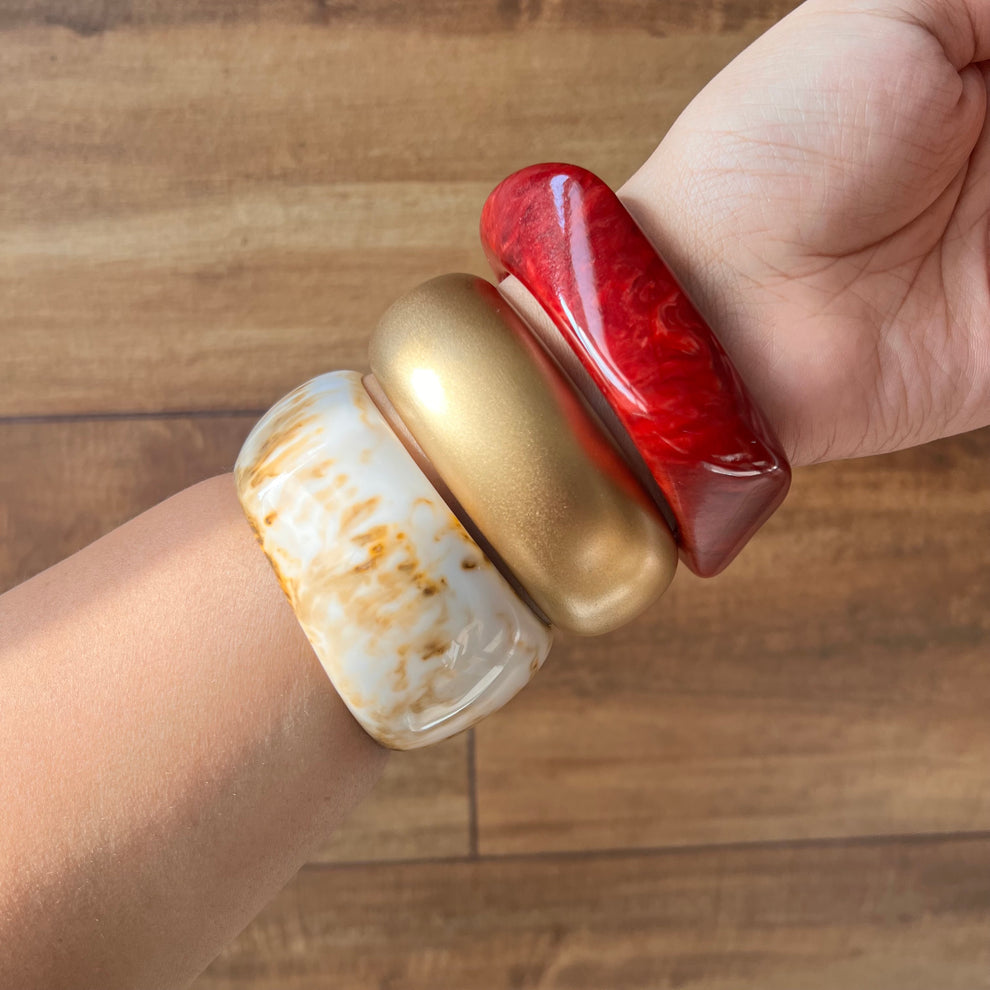 Resin Bracelet Stack / kada 3- piece set