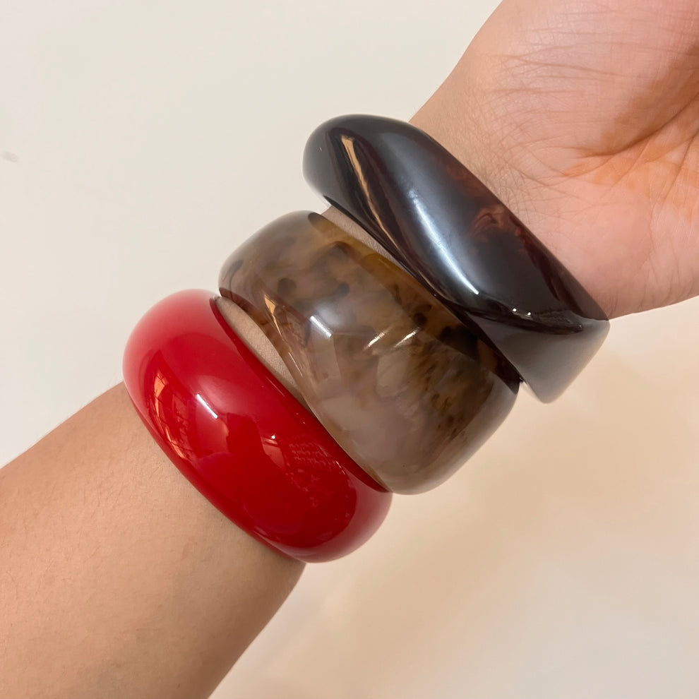 Resin Bracelet Stack / kada 3- piece set