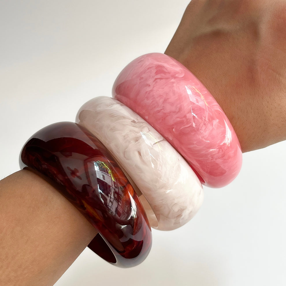 Resin Bracelet Stack / kada 3- piece set