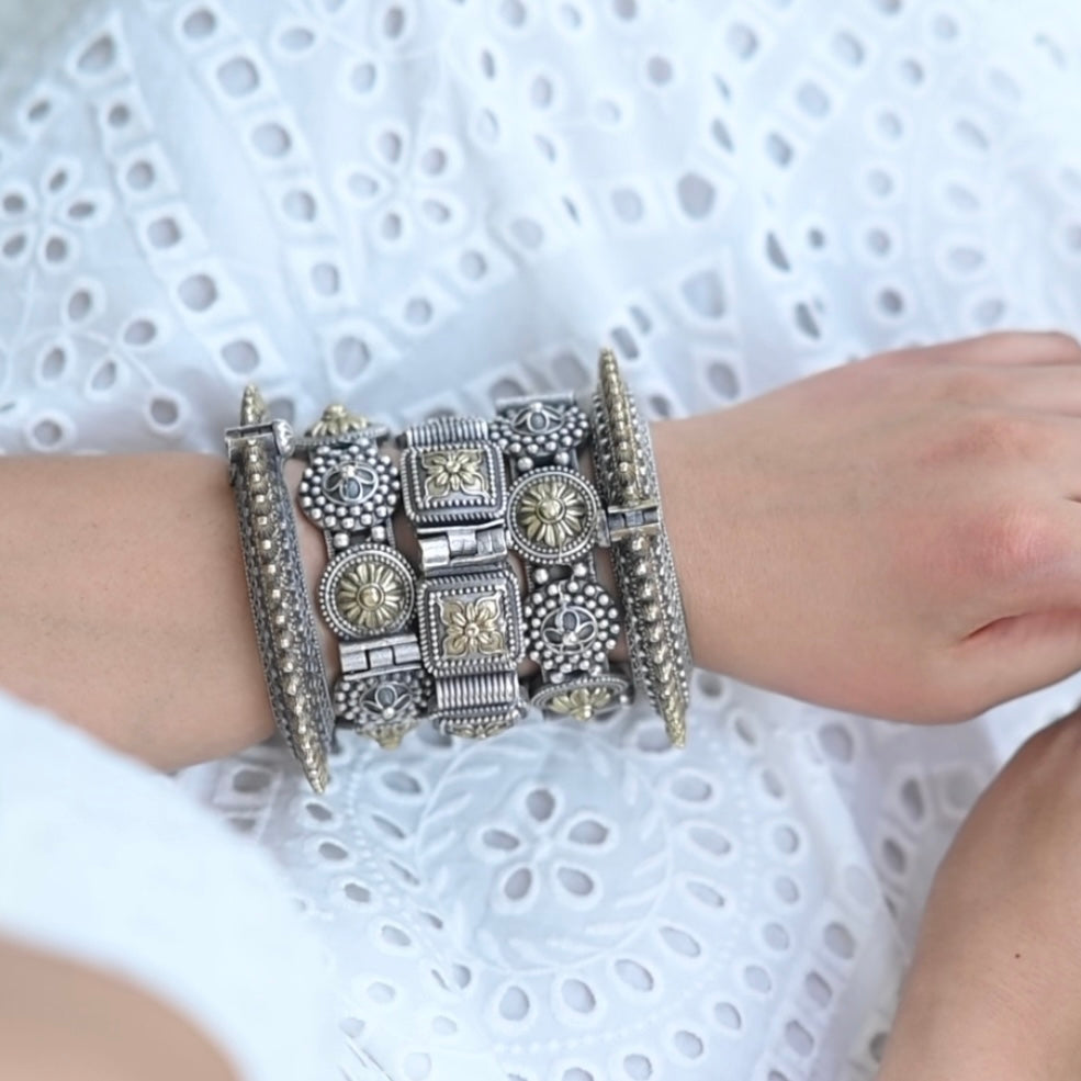 Devi Stack Dual Tone / kada 5-piece Set - Bloom - By Sushmita