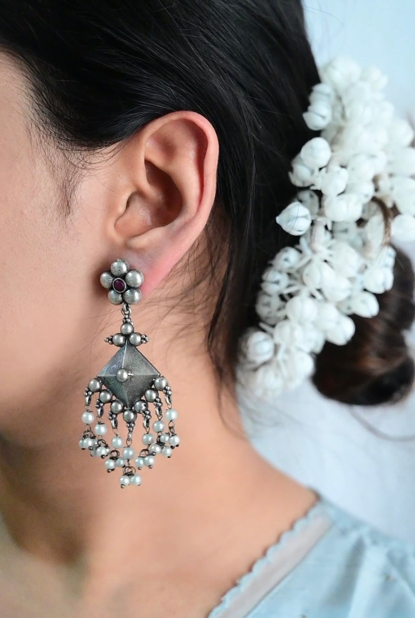 TARA Silver Earrings - Bloom - By Sushmita