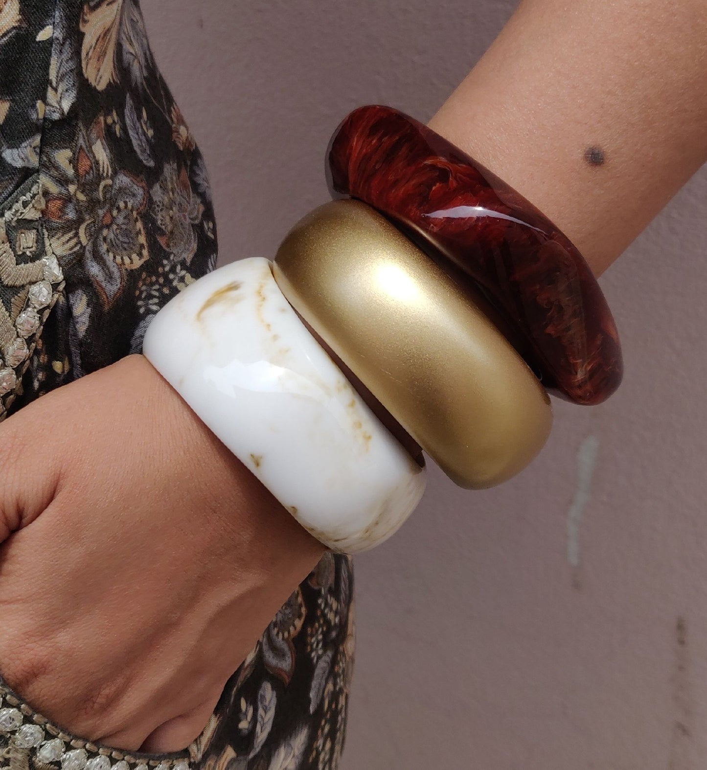 Resin Bracelet Stack / kada 3- piece set