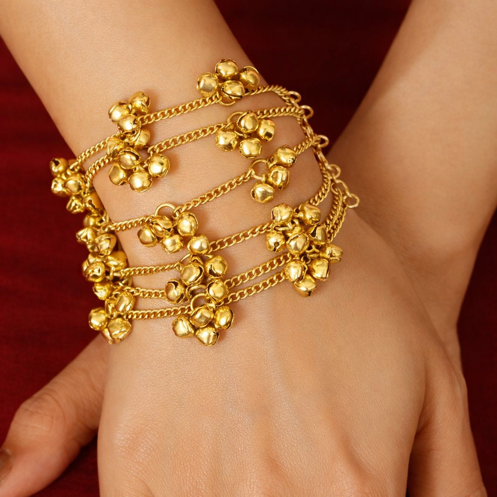 Gold plated ghungroo Bracelet