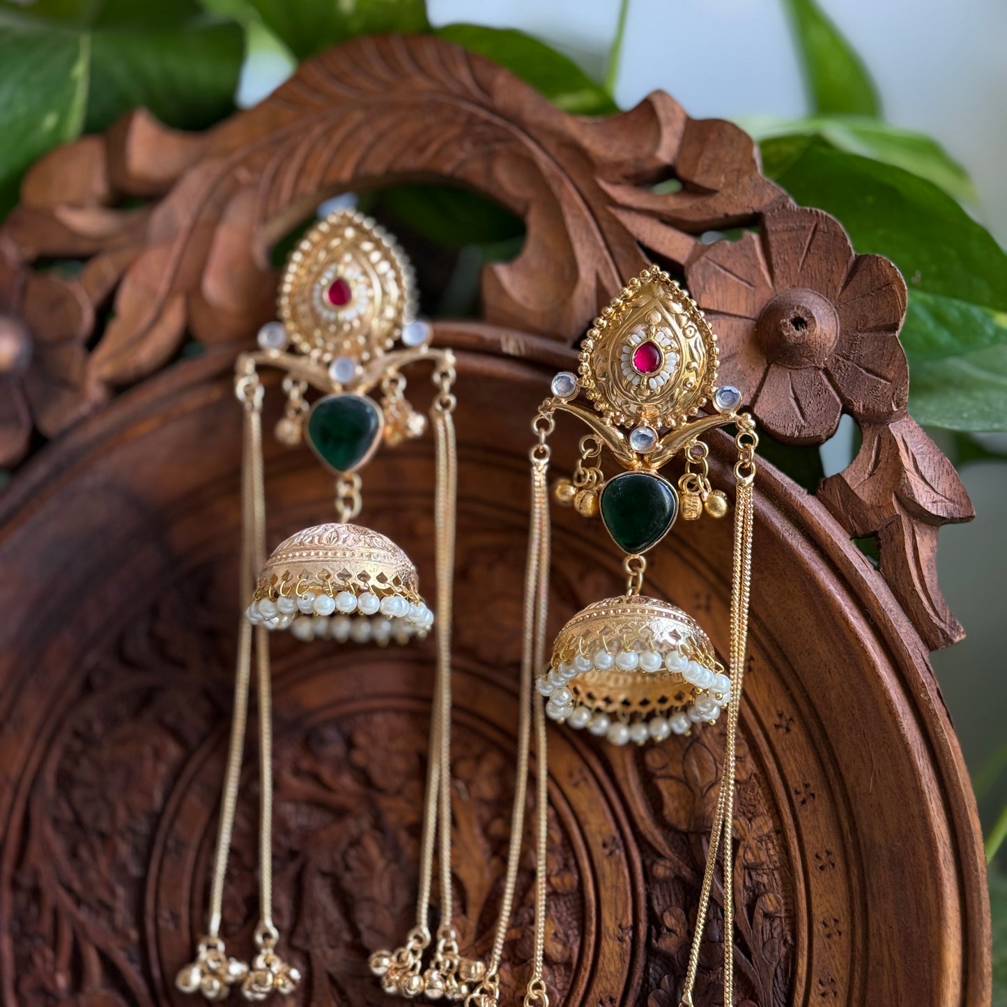 Sanya | gold plated Jhumka Earrings