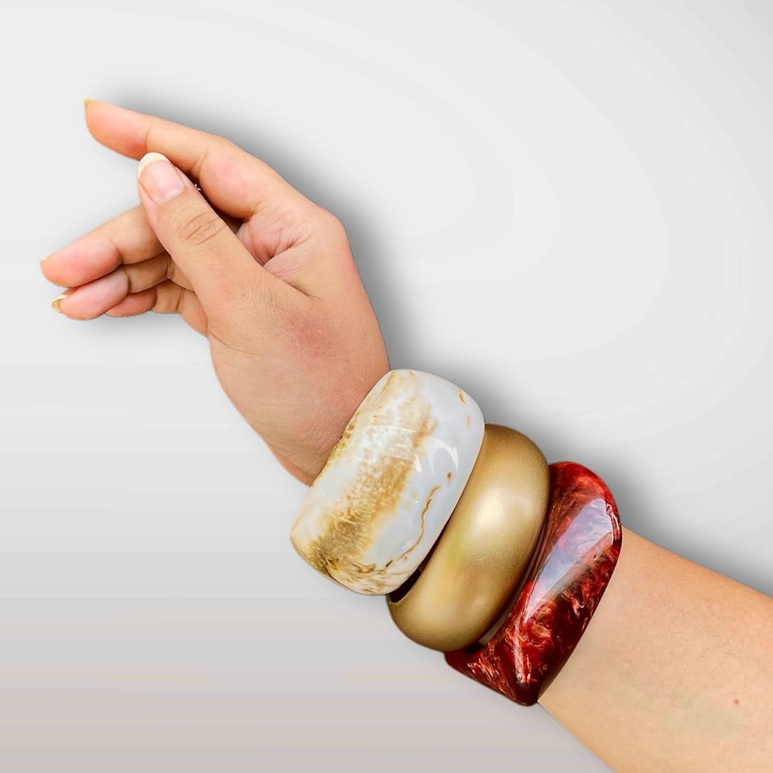 Resin Bracelet Stack / kada 3- piece set