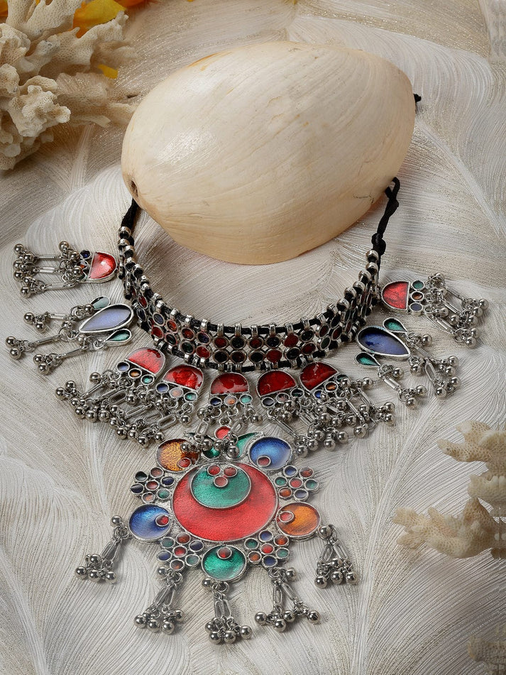 Meenakari Necklace - Bloom - By Sushmita
