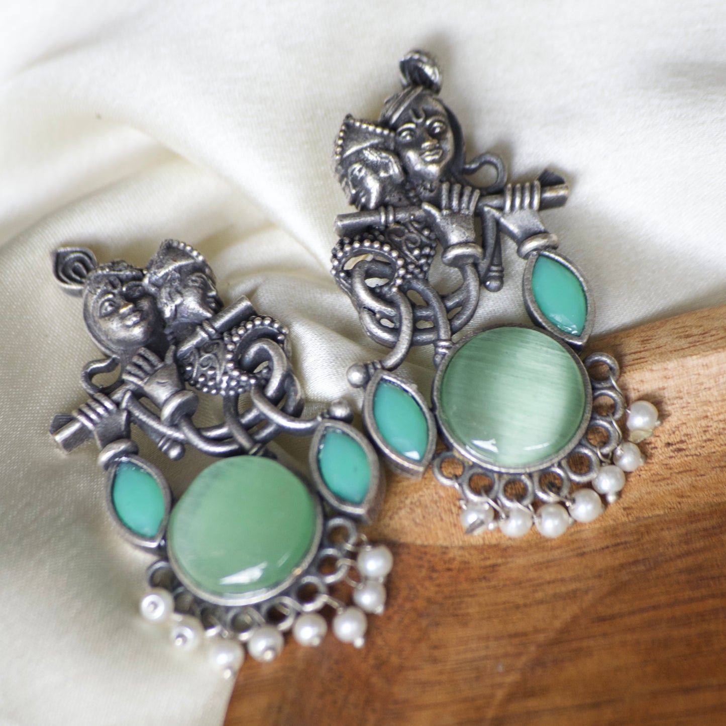 Lord krishna with Bansi earrings - Bloom - By Sushmita