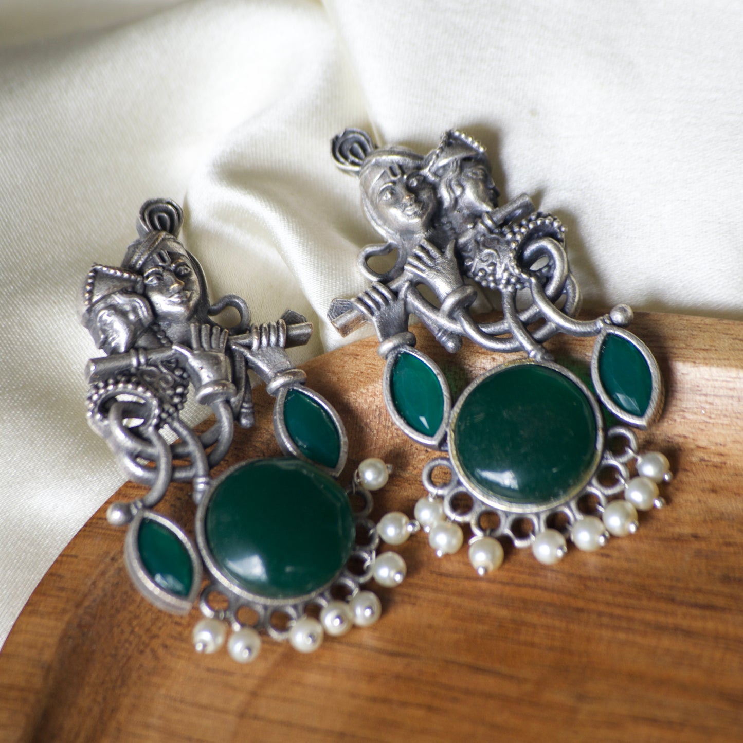 Lord krishna with Bansi earrings - Bloom - By Sushmita