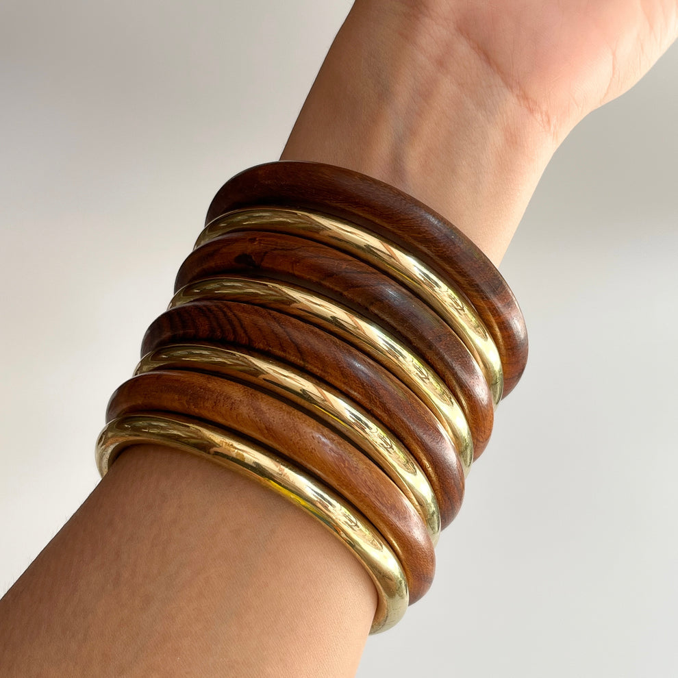 Wooden bracelet / kada 8-piece Set