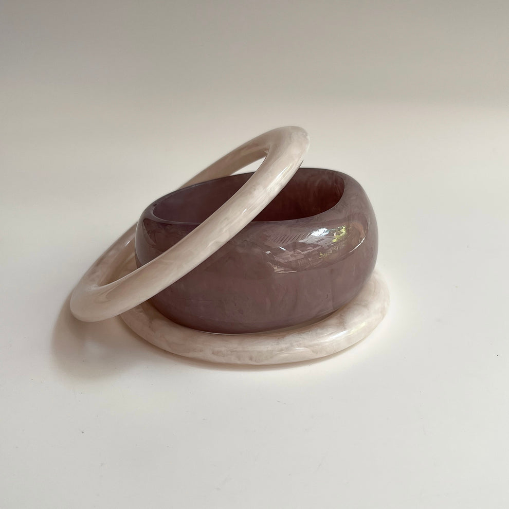 Resin Bracelet Stack / kada 3- piece set