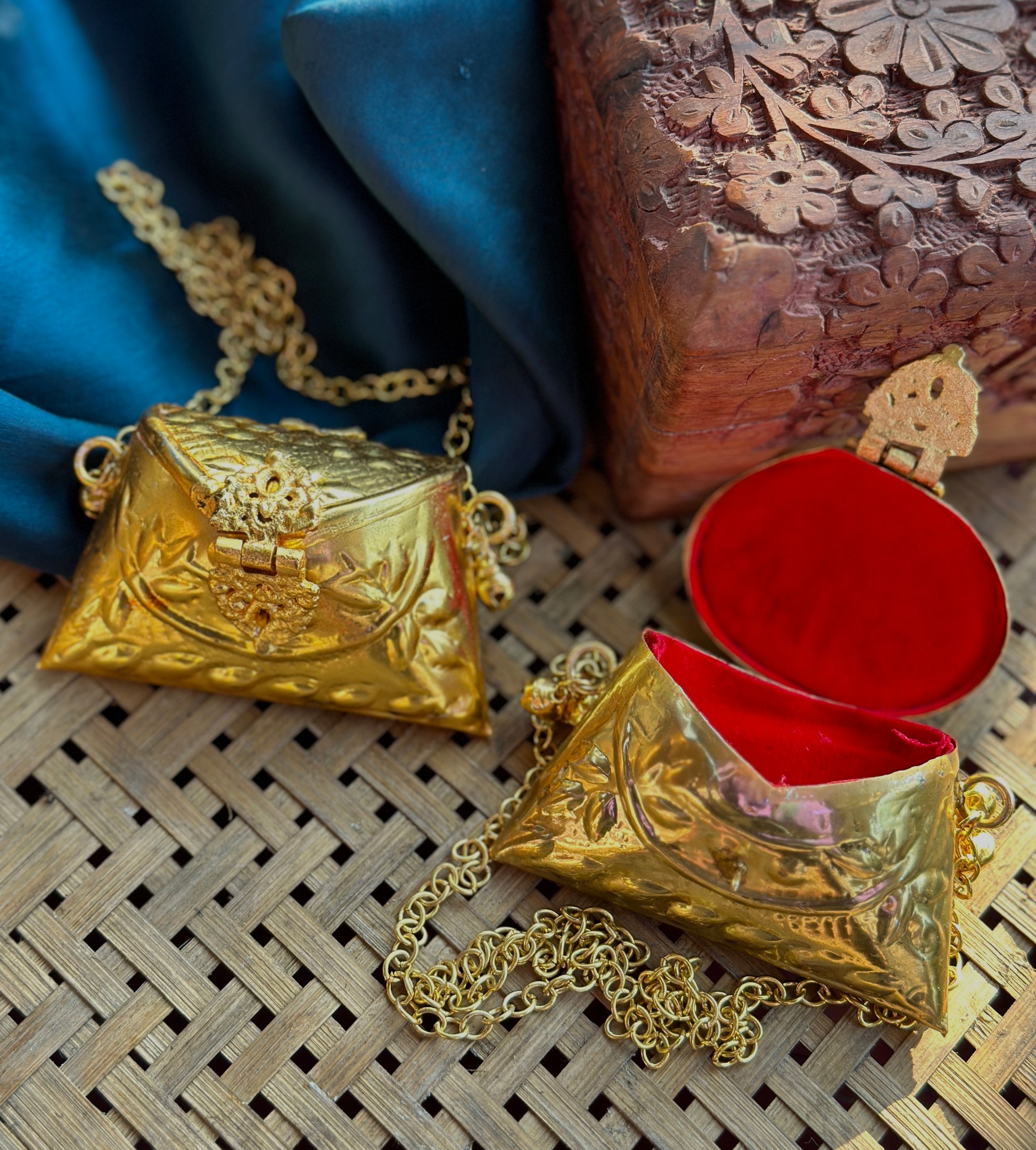 Mini - Chaandi bags | Golden Coin purse | Ginni Batua - Bloom - By Sushmita