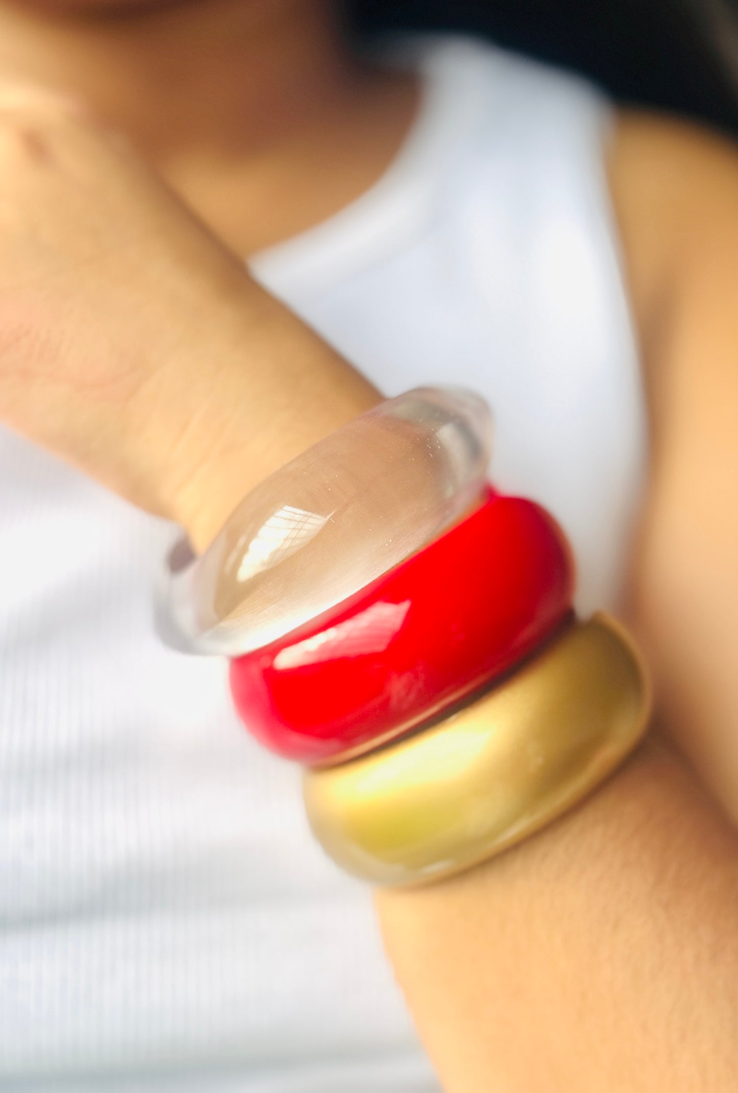 Resin Bracelet Stack / kada 3- piece Set colorful
