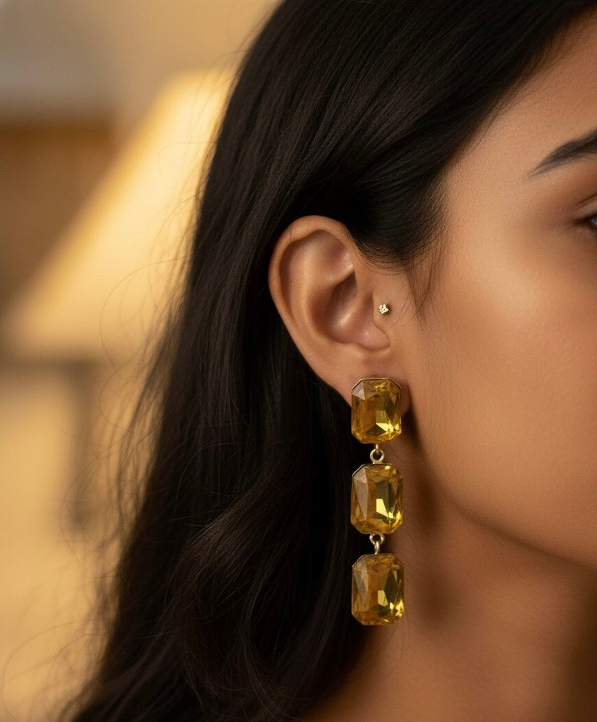 Crystal Stone Drop Earrings