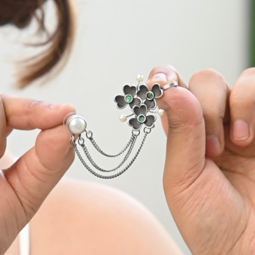 GUL | chain Ear - cuff | Statement Earrings | Bugadi - Bloom - By Sushmita