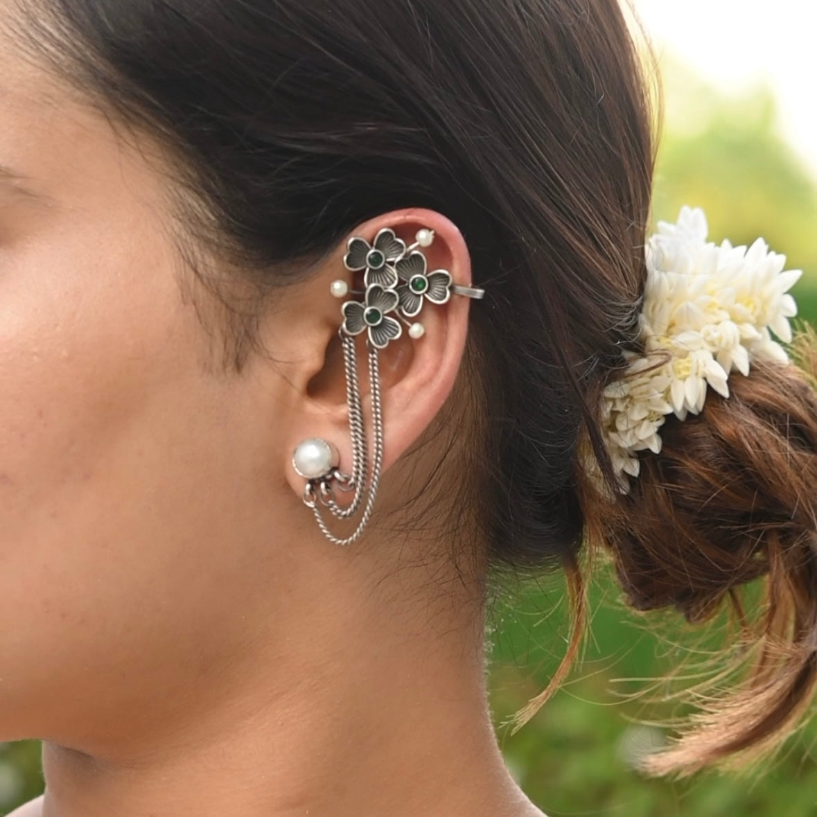 GUL | chain Ear - cuff | Statement Earrings | Bugadi - Bloom - By Sushmita