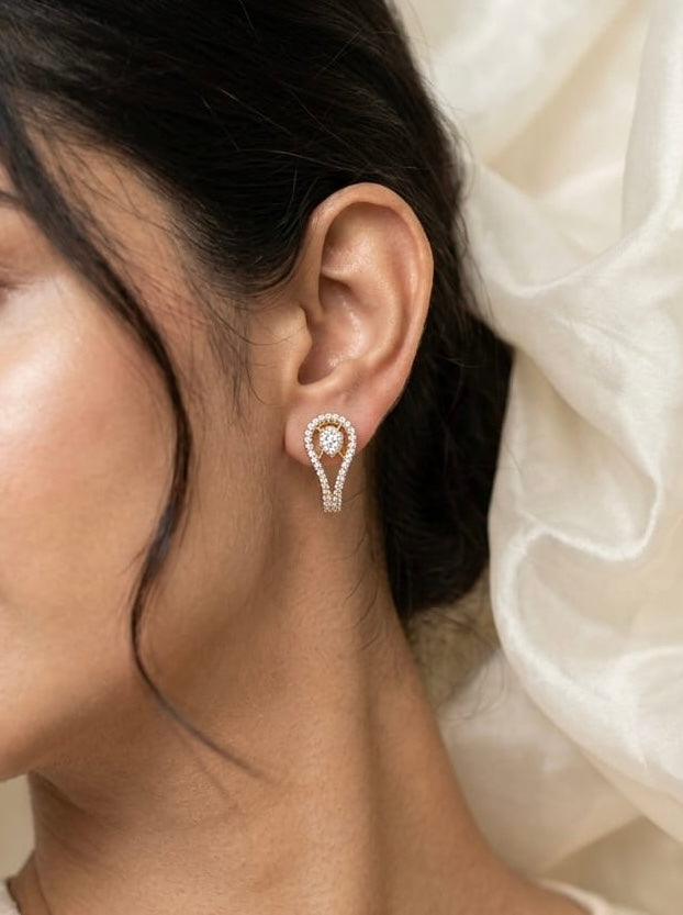 American Diamond Solitaire earrings