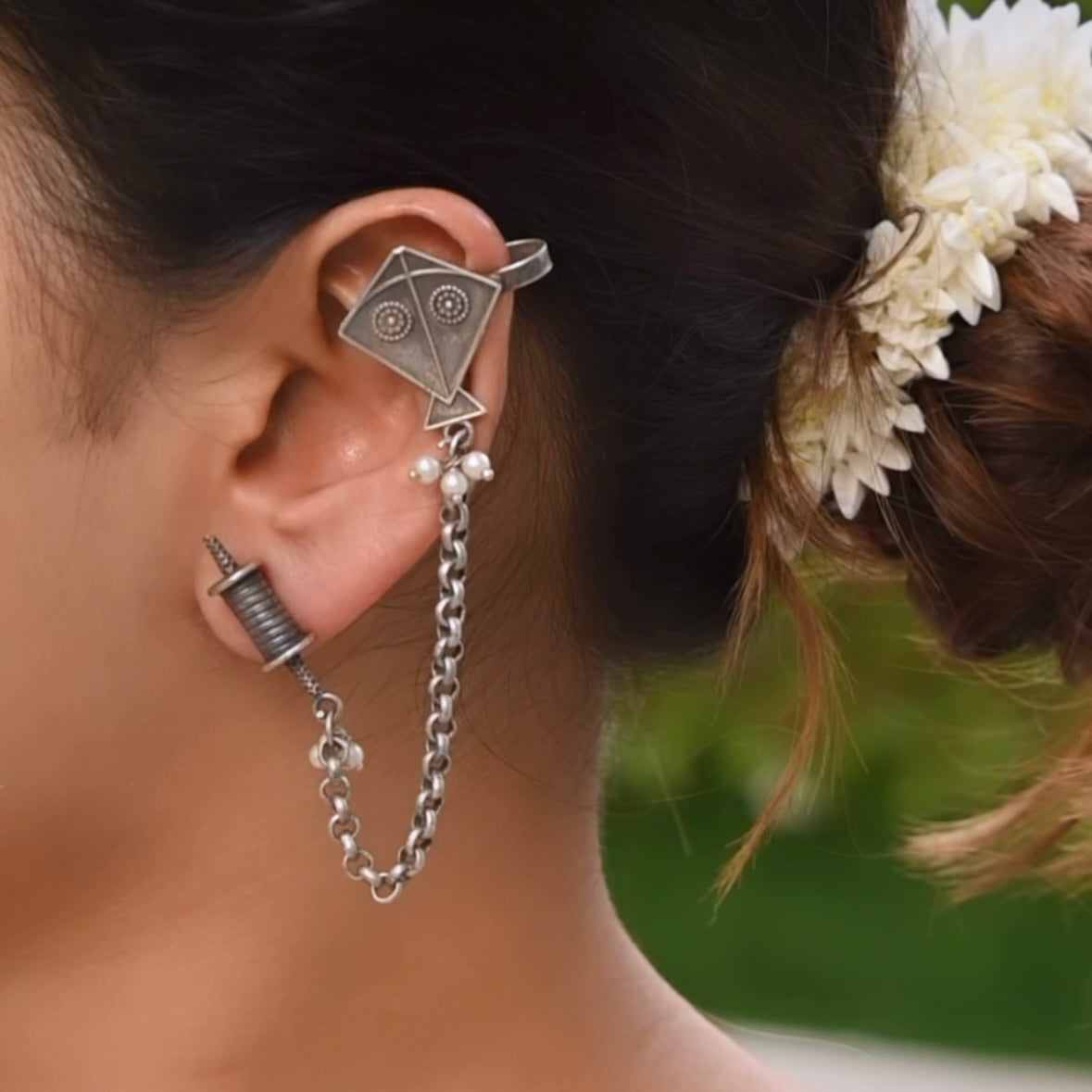 PATANG | chain Ear - cuff | Statement Earrings | Bugadi - Bloom - By Sushmita