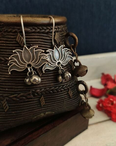 Silver Lotus Earrings - Bloom - By Sushmita