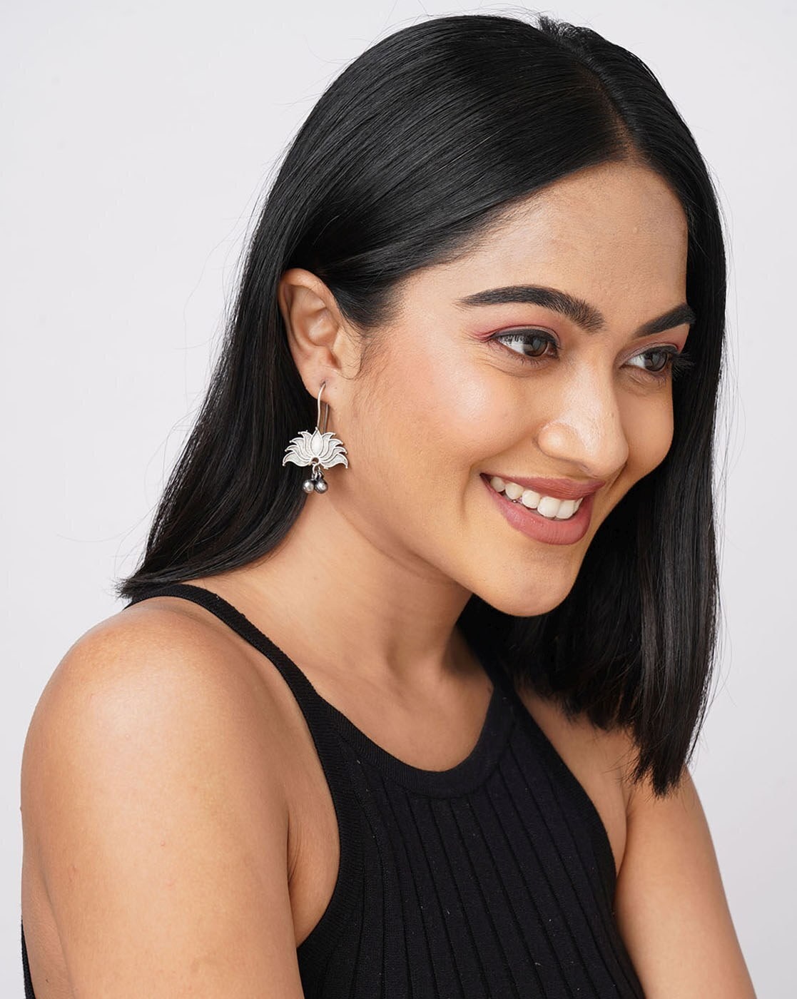 Silver Lotus Earrings - Bloom - By Sushmita
