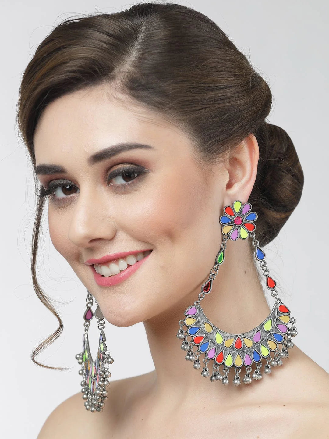 Mirror Studed Afghani Chandbalis