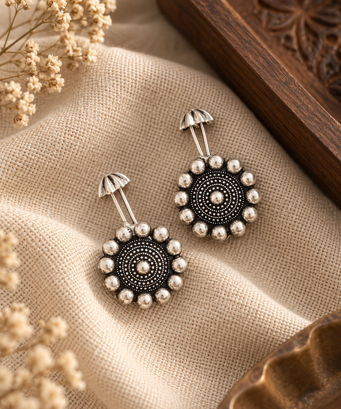 Clip on silver bugadi | Non piercing Ear cuffs | Earrings