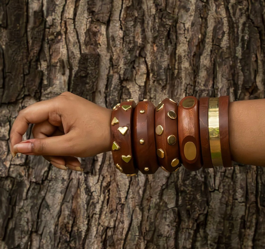 Wooden bracelet / kada 5-piece Set