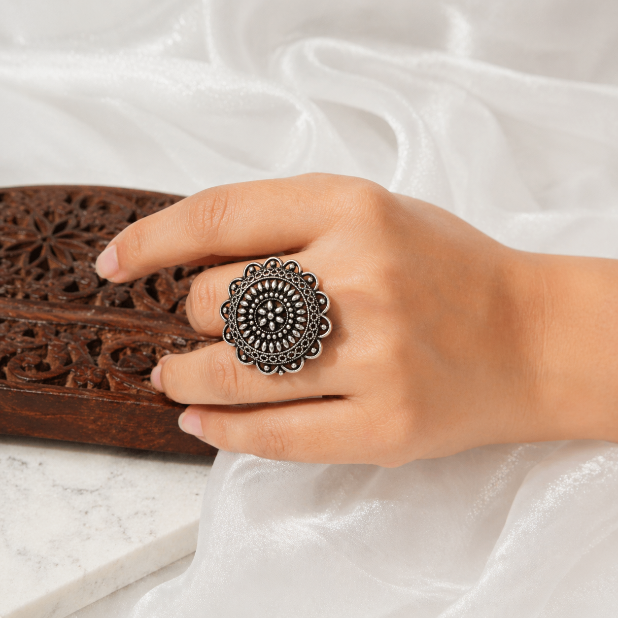 Adjustable Silver plated Ring