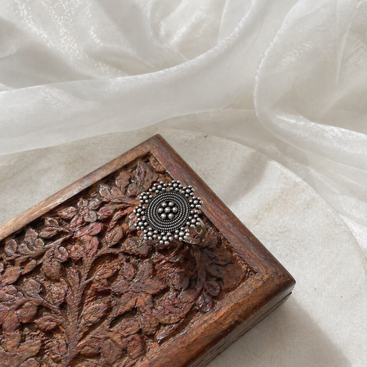 Adjustable Silver plated Ring