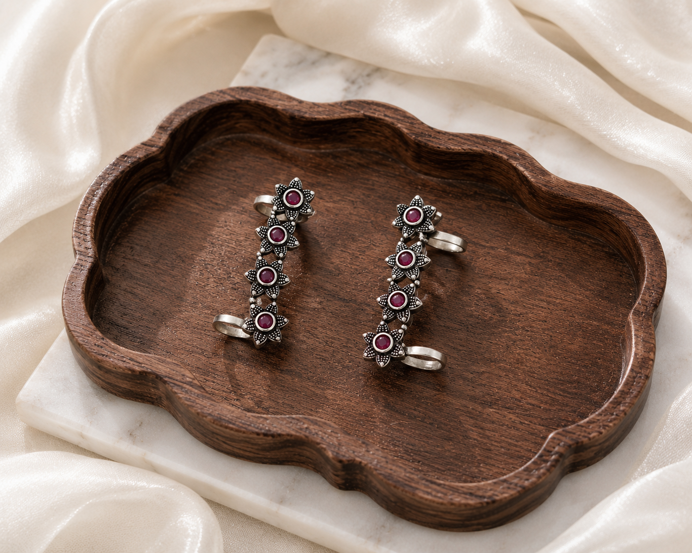 Non piercing Ear cuffs | Silver Earrings for non pierced | bugadi