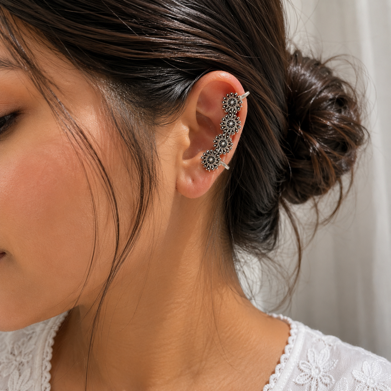 Non piercing Ear cuffs | Silver Earrings for non pierced | bugadi