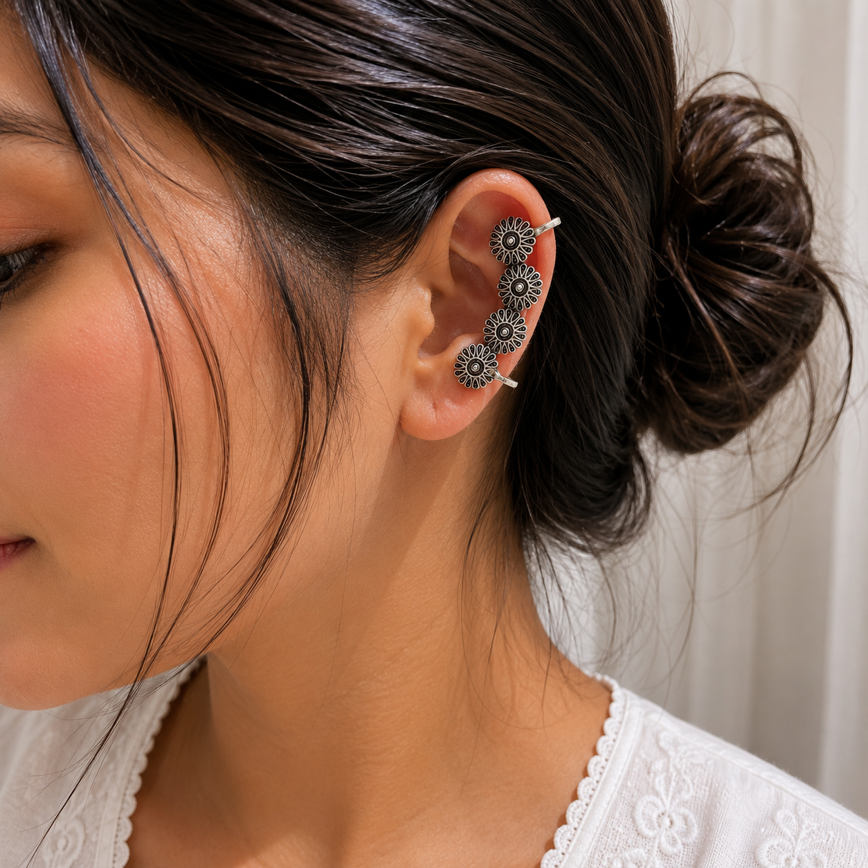 Non piercing Ear cuffs | Silver Earrings for non pierced | bugadi
