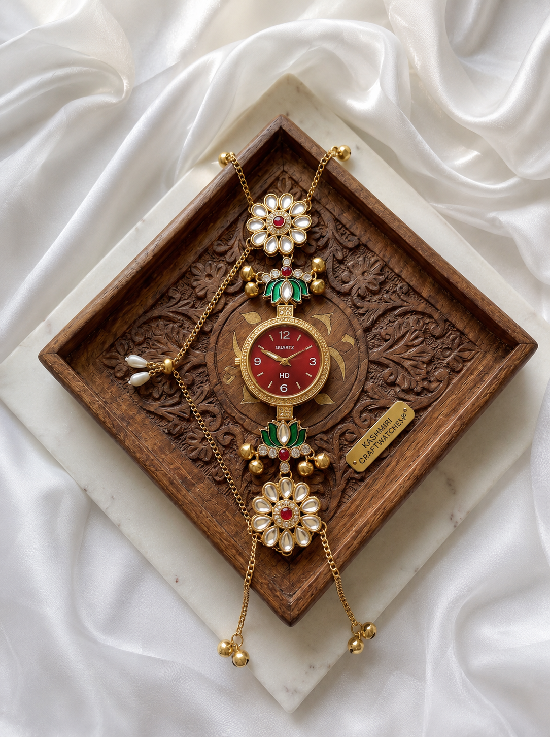 Kundan designed Watch | hand Jewelry
