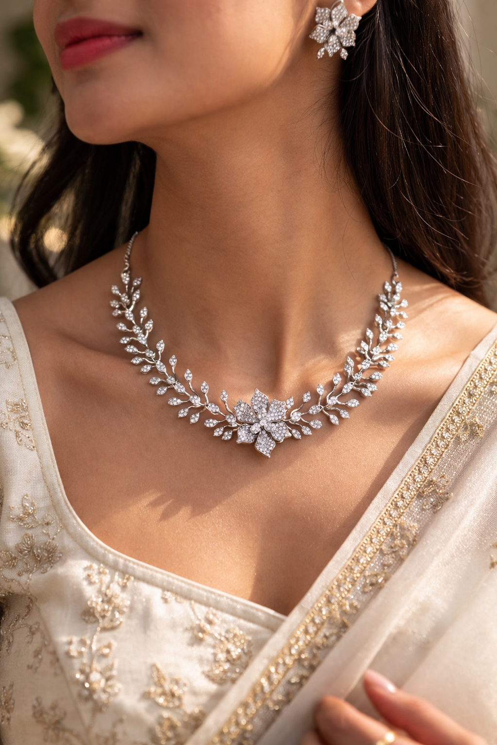 American diamond zircon stones studded Necklace set