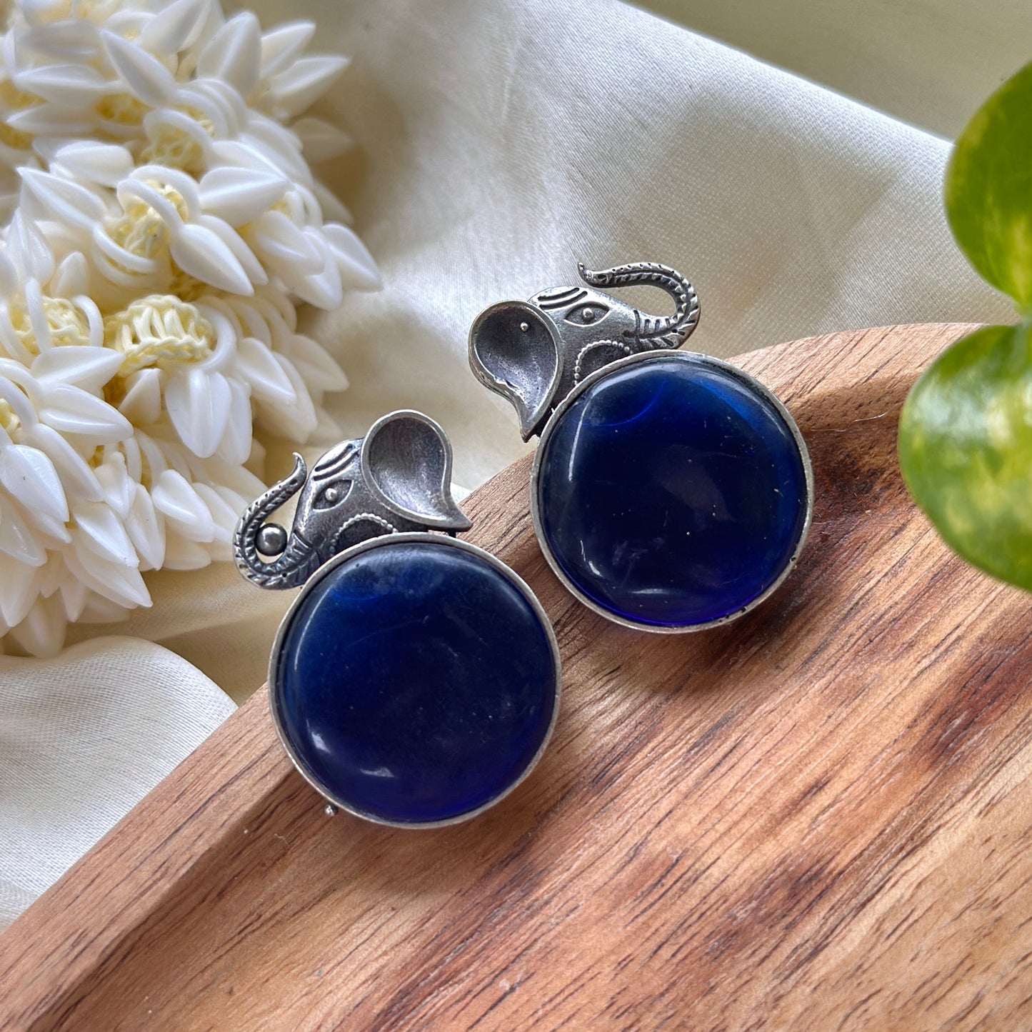 Monalisa Stone Elephant Earrings - Bloom - By Sushmita