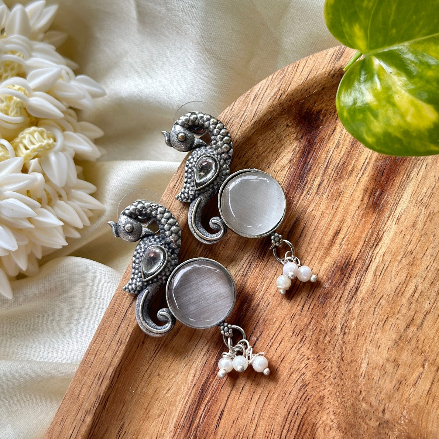 Color Stone bird Earrings - Bloom - By Sushmita