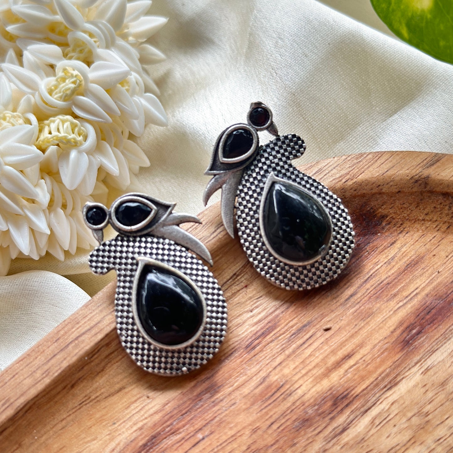 Monalisa Colourful Stone Bird Stud Earrings - Bloom - By Sushmita